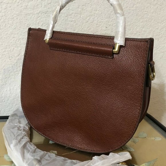 NWT FOSSIL Nikki Crossbody Satchel Shoulder Leather Bag Brandy/Brown SHB… - Picture 3 of 5